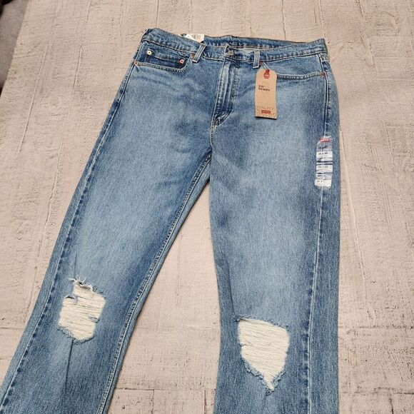 NWT Levi's 510 Mens Skinny Jeans‎ Blue Size 36x34 Ripped Washed Stretch - Picture 2 of 15